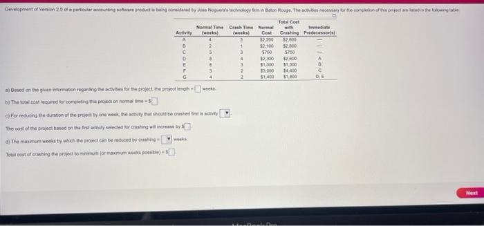 Development of Venion 2 of a particular according