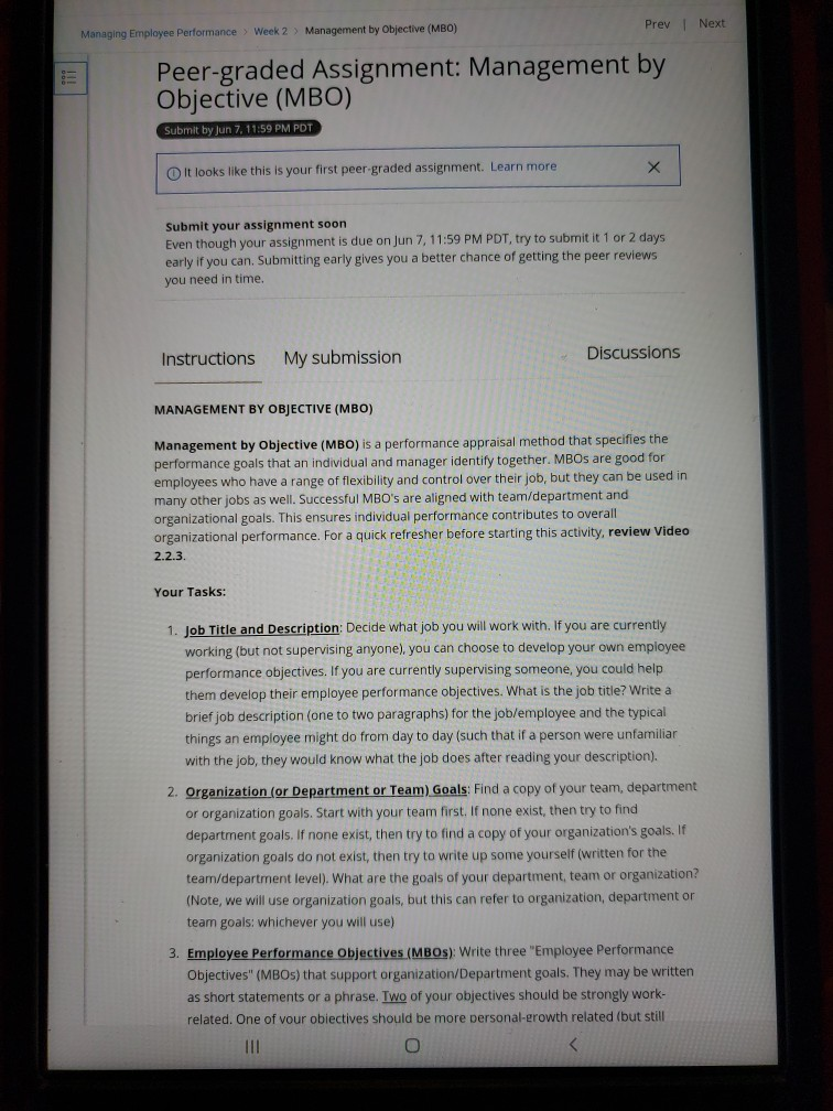 Managing Employee Performance Week 2 Management