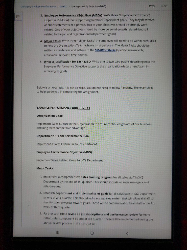 Managing Employee Performance Week 2 Management