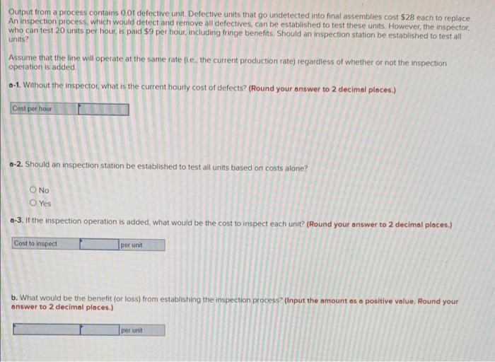Output from a process contains 001 defective