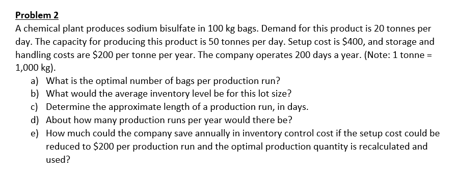 Homework on Supply Chain Management (Inventory)