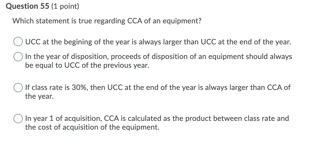 Question 55 (1 point) Which statement is true