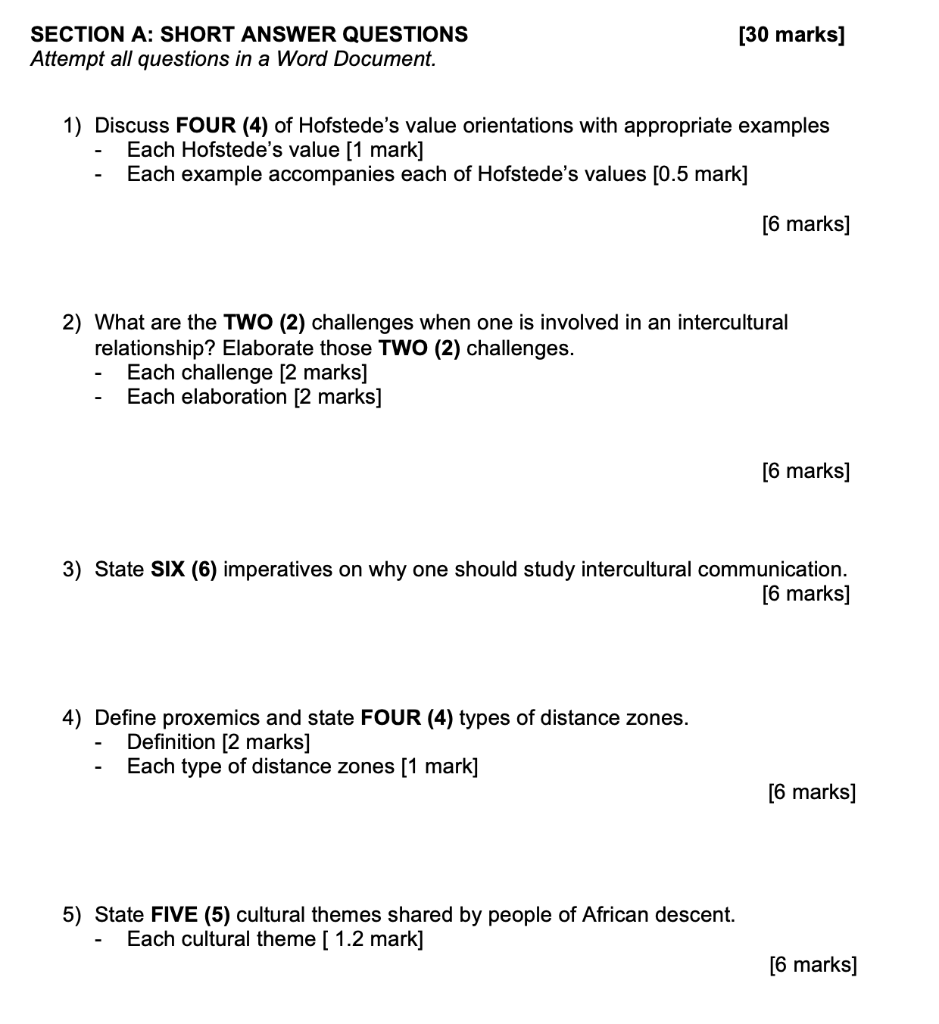 ASK ALL QUESTIONS THIS PAPER. [30 marks] SECTION