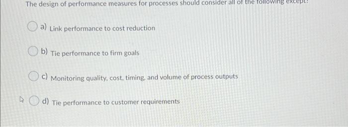 The design of performance measures for processes