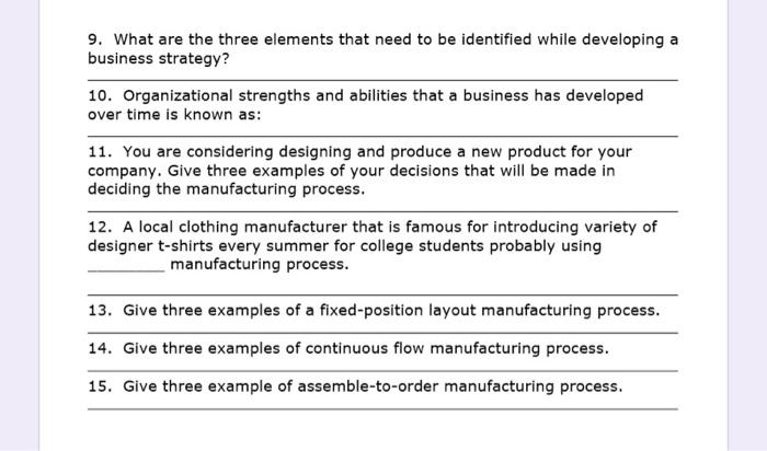9. What are the three elements that need to be