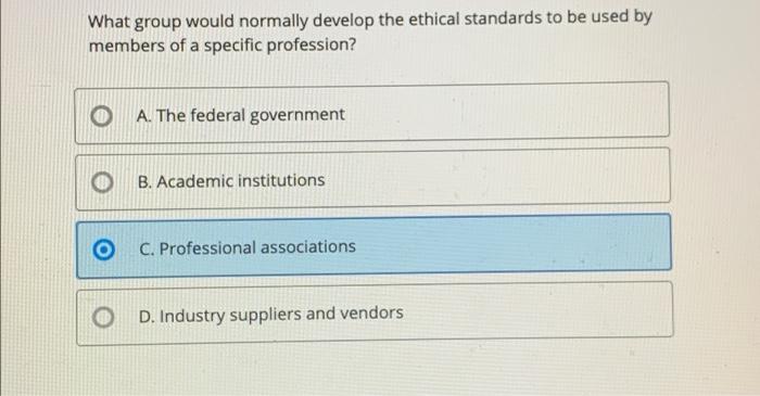 What group would normally develop the ethical