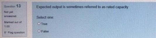 Question 13 Expected output is sometimes referred