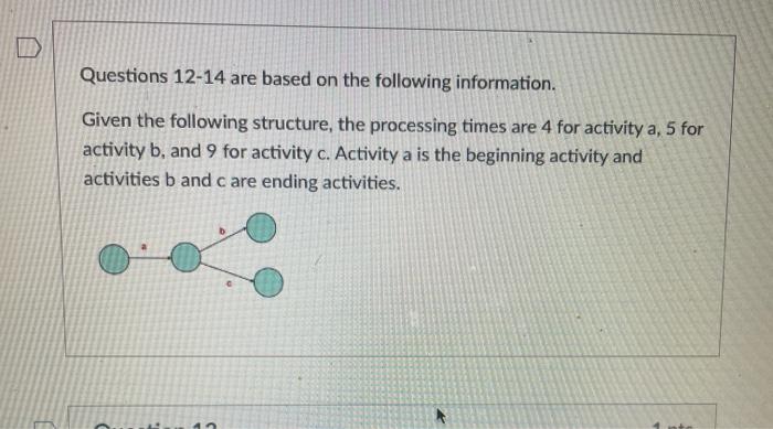 12 & 13 please Questions 12-14 are based on the