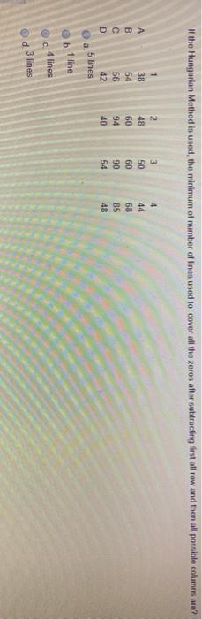 If the Hungarian Method is used the minimum of