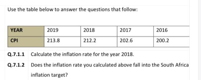 Use the table below to answer the questions that