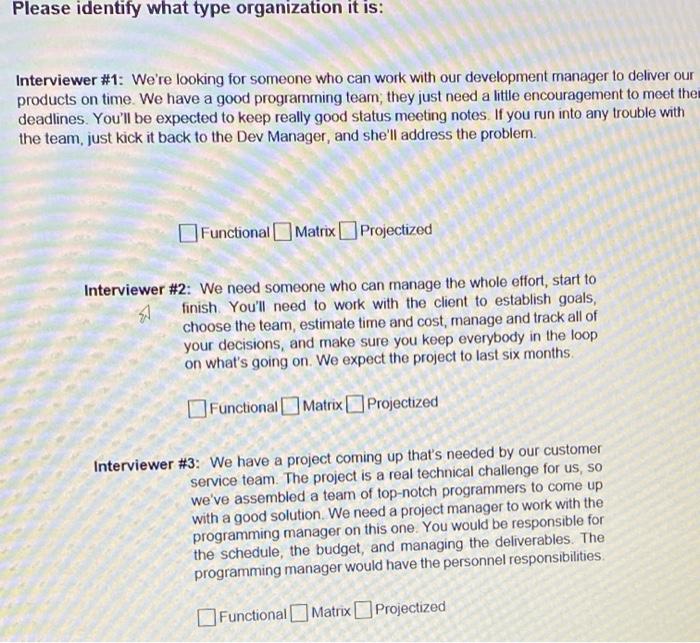 its a project management question Please identify