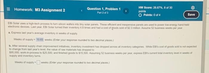 need all of part b done weeks supply and