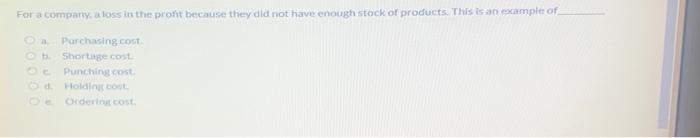 For a company, a loss in the pront because they