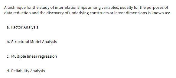 A technique for the study of interrelationships