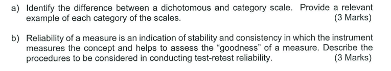 a) Identify the difference between a dichotomous