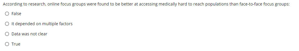 According to research, online focus groups were