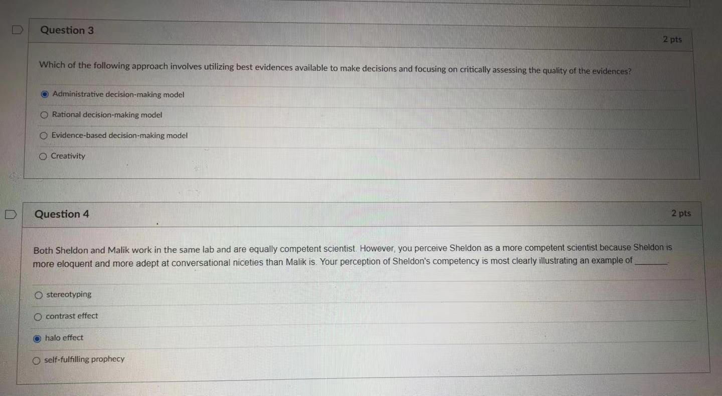 Question 3 2 pts Which of the following approach