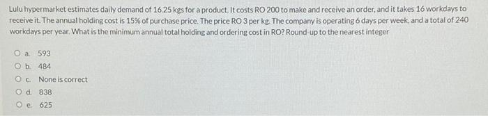 Lulu hypermarket estimates daily demand of 16.25