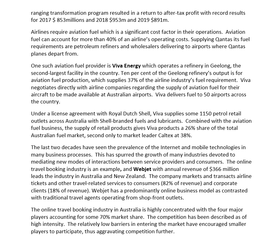 The Air Travel Value Chain and Working Capital