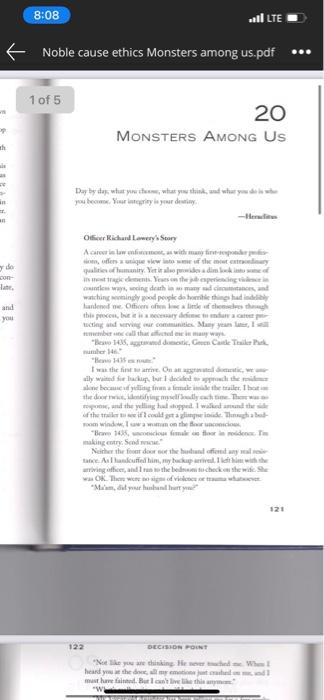 answer question 1 & 2 8:08 all LTE Noble cause