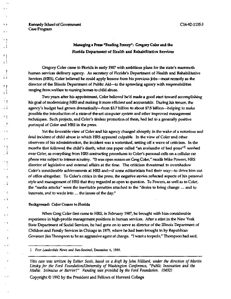 Questions: 1. Using Bryson's power vs. interest