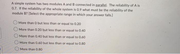 A simple system has two modules A and B connected