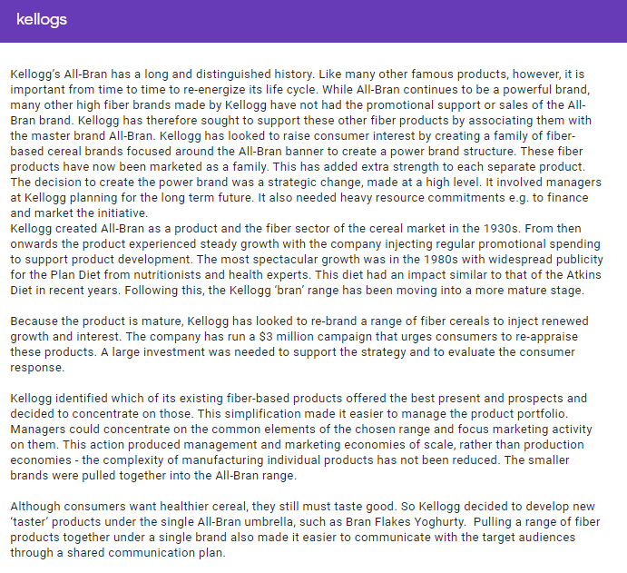 kellogs Kellogg's All-Bran has a long and