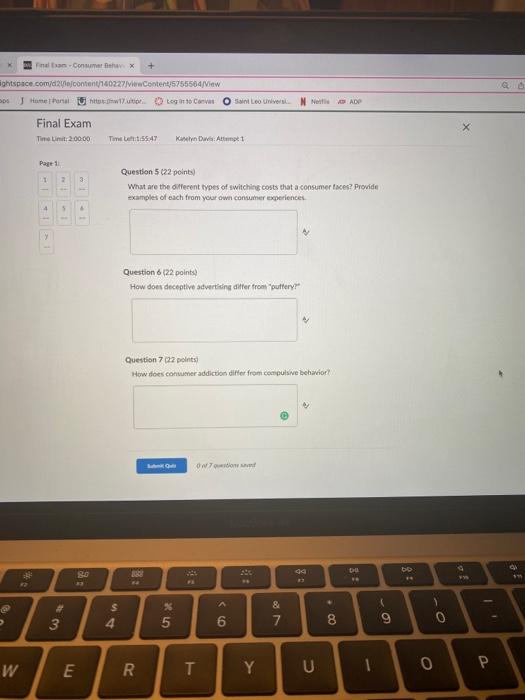 answer questions #5-7 Question 5 (22 points) What