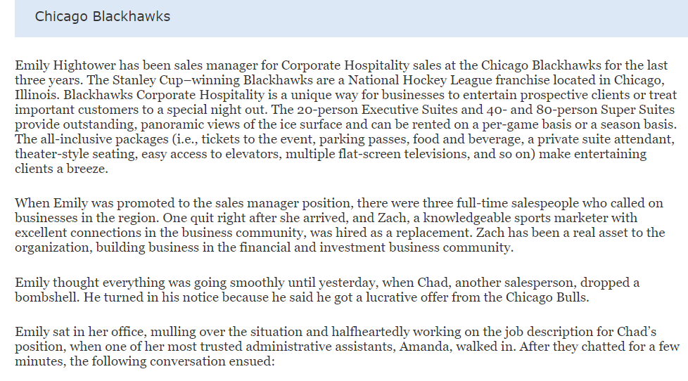 Chicago Blackhawks Emily Hightower has been sales