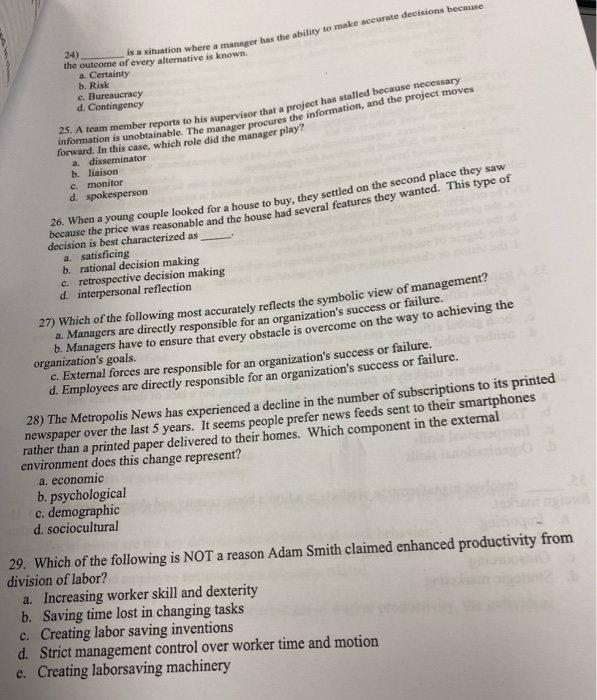the right anwer is 24.a 25.a 26.a 27.c 28.d 29.d
