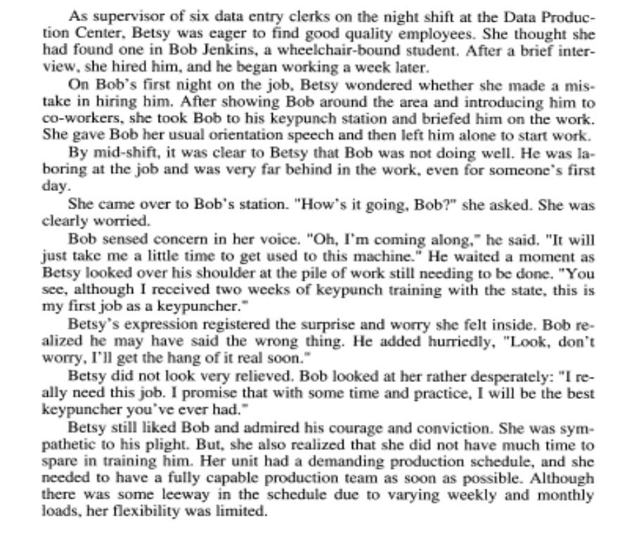 As supervisor of six data entry clerks on the