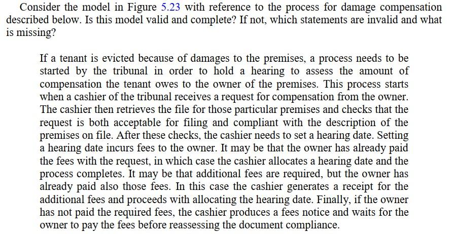 Consider the model in Figure 5.23 with reference