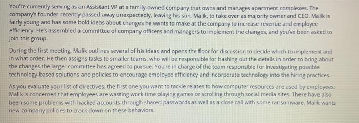 You're currently serving as an Assistant VP at a