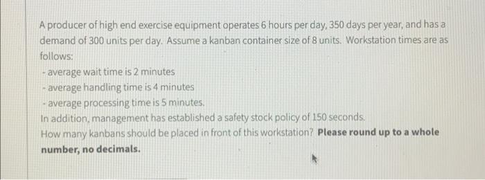 A producer of high end exercise equipment