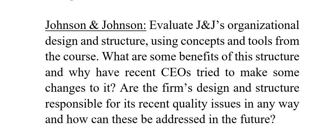 CASE ANALYSIS CASE NAME: JOHNSON & JOHNSON