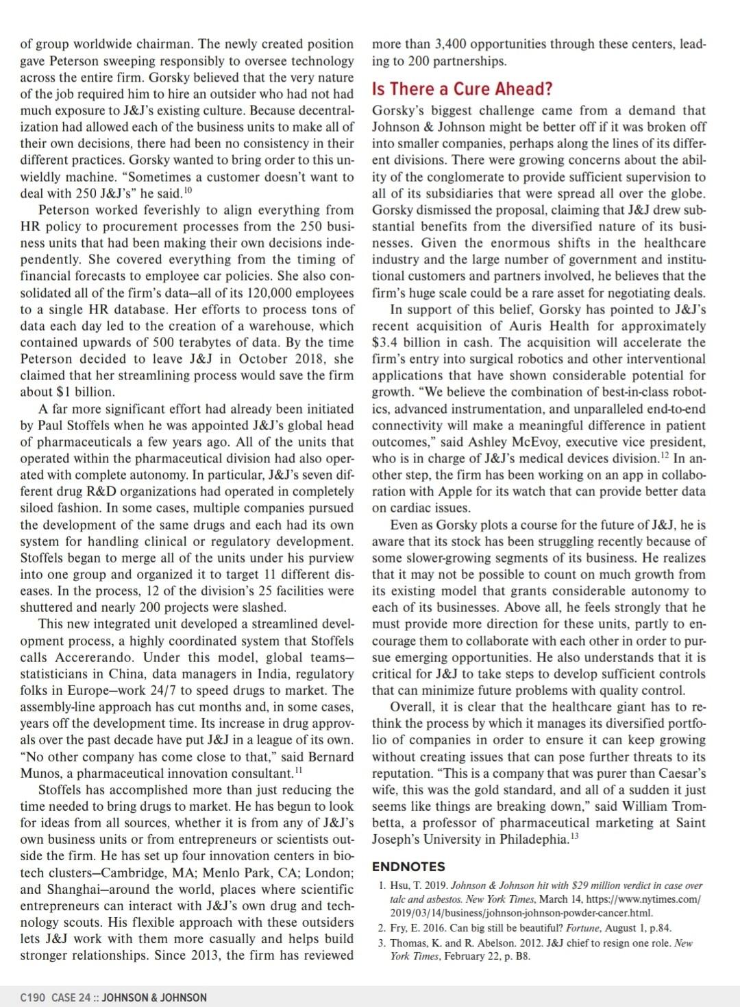 CASE ANALYSIS CASE NAME: JOHNSON & JOHNSON