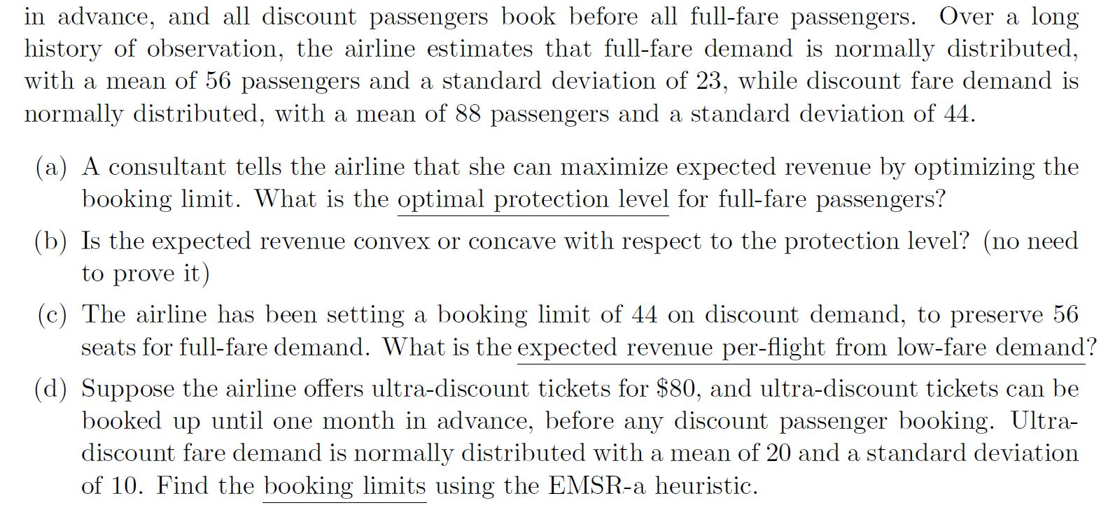 (20 points) Triangle Airlines serves the route