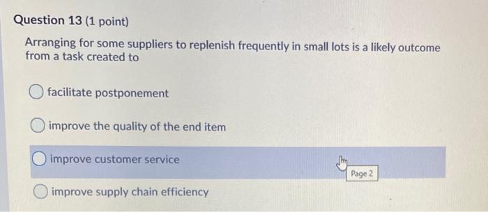 Question 30 (1 point) A prerequisite for