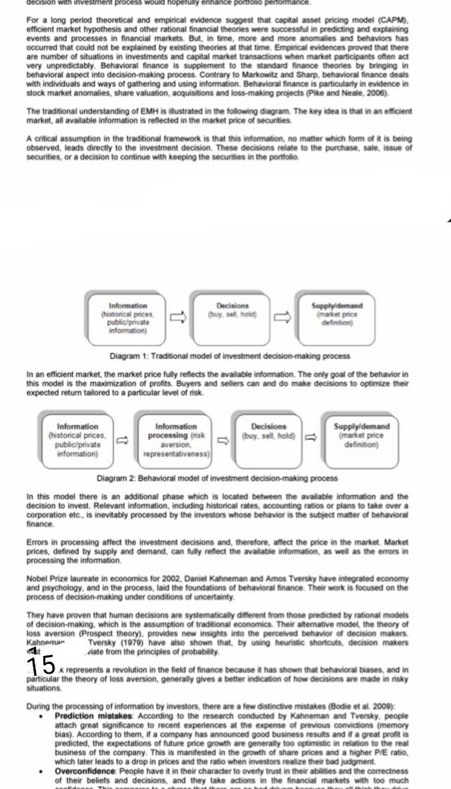 need conclusion decision with investment process