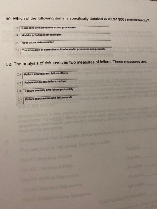 49. Which of the following items is specifically