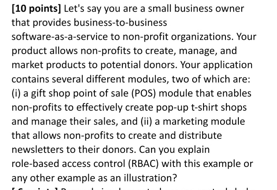 Let's say you are a small business owner that