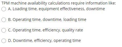 TPM machine availability calculations require