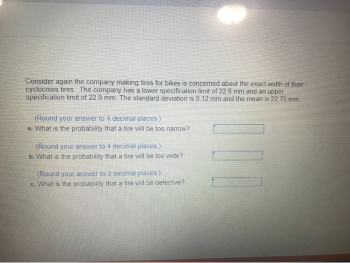 Consider again the company making tires for bikes