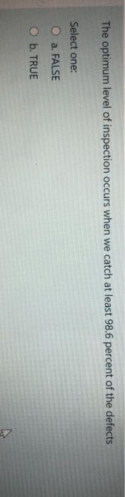 The optimum level of inspection occurs when we