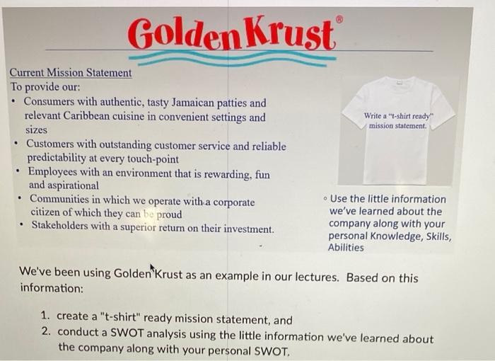 Current Mission Statement To provide our: -