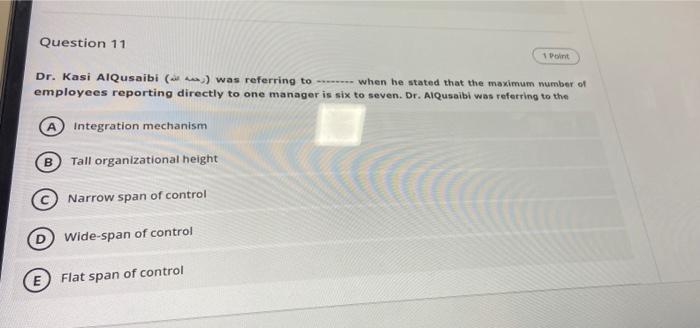 S Question 10 1 The new manager at AAA company is