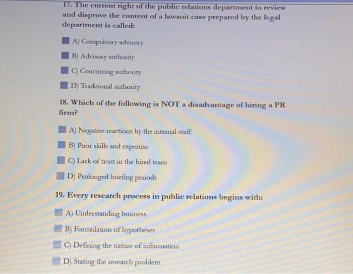 Please respond to all 3 if possible 17. The