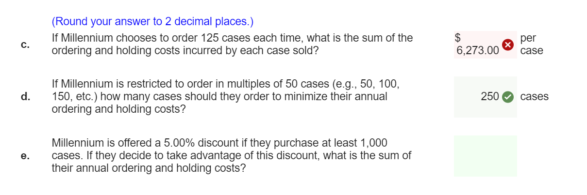 Need C and E please! PA 12-1 Millennium Liquors