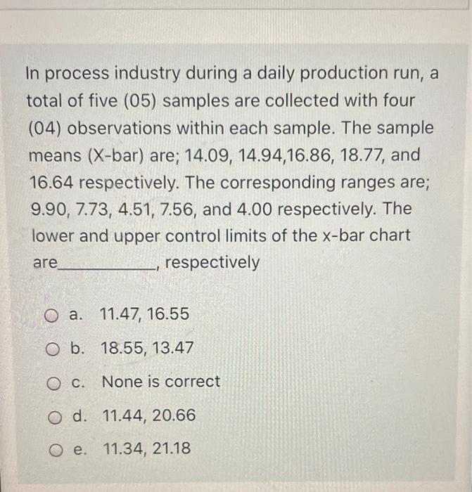 In process industry during a daily production