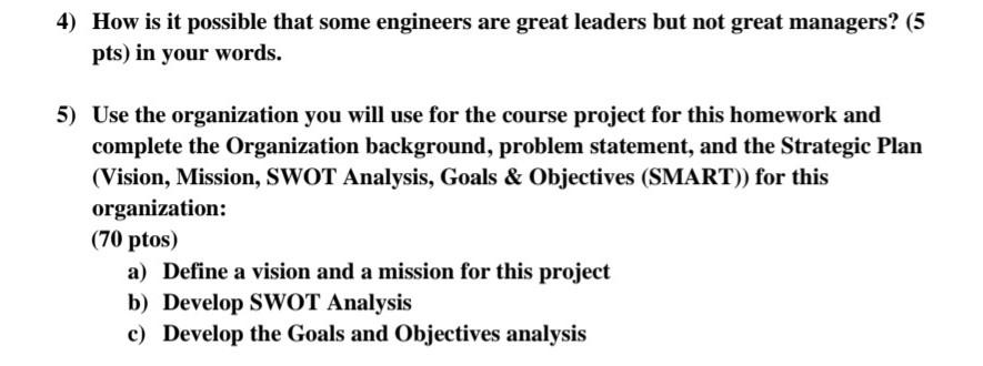 1) Describe in your own words the importance of